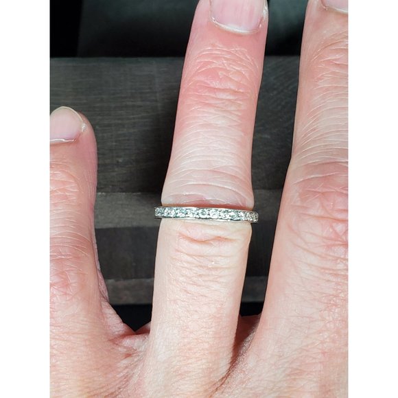 Jewelry - Size 6 Sterling Silver Channel Design CZ Gemstone Band Ring